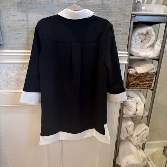 NWT new medium Anthropologie English Factory color block dress black white mod - Picture 11 of 16